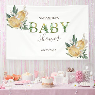 Banderoles Aquarelle Citrons Baby Shower Botanique