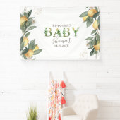 Banderoles Aquarelle Citrons Baby shower vert (Insitu)