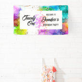 Banderoles Aquarelle colorée à éclaboussures Anniversaire (Insitu)