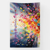 Banderoles Aquarelle Confetti Explosion Anniversaire Banne (Verticale)
