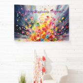 Banderoles Aquarelle Confetti Explosion Anniversaire Banne (Insitu)