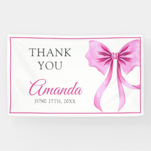 Banderoles Aquarelle Coquette Rose Bow Sweet 16 Anniversaire