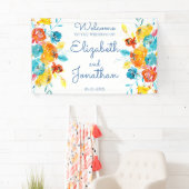 Banderoles Aquarelle couleur vive Mariage floral (En situation)