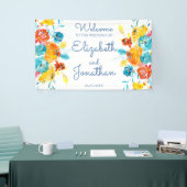 Banderoles Aquarelle couleur vive Mariage floral (Salon professionnel)