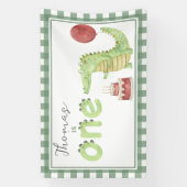 Banderoles Aquarelle Crocodile 1er anniversaire Bienvenue (Verticale)