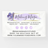 Banderoles Aquarelle Crystals & or logo géométrique Boho (Horizontal)