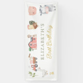 Banderoles Aquarelle Cute Animaux de ferme Barnyard Anniversa (Vertical)