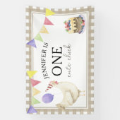 Banderoles Aquarelle Cute Chick 1er anniversaire (Verticale)