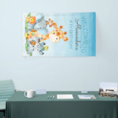 Banderoles Aquarelle Cute Safari Jungle Animaux Anniversaire (Salon professionnel)