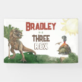 Banderoles Aquarelle d'anniversaire de trois Rex (Horizontal)