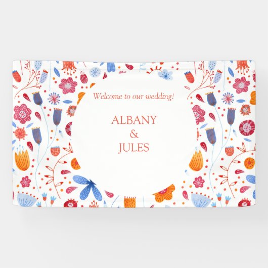 Banderoles Aquarelle de la feuille de fleurs (Horizontal)