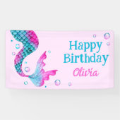 Banderoles Aquarelle de sirène sous la mer Anniversaire (Horizontal)