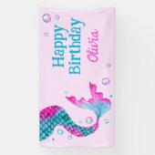 Banderoles Aquarelle de sirène sous la mer Anniversaire (Verticale)