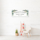 Banderoles Aquarelle d'été Mariage floral (En situation)