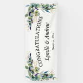 Banderoles Aquarelle d'été Mariage floral (Vertical)