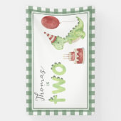 Banderoles Aquarelle Dinosaur 2e anniversaire Bienvenue (Verticale)