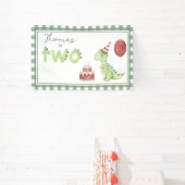 Banderoles Aquarelle Dinosaur 2e anniversaire Bienvenue (Insitu)