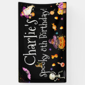 Banderoles Aquarelle Éffrayante mignonne fille/garçon Hallowe (Vertical)