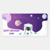 Banderoles Aquarelle Espace Galaxie Astronaut Anniversaire (Horizontal)