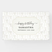 Banderoles Aquarelle fantaisie Blanc Bow Anniversaire (Horizontal)