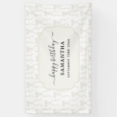 Banderoles Aquarelle fantaisie Blanc Bow Anniversaire (Vertical)