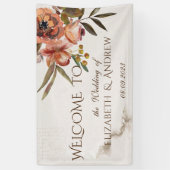 Banderoles Aquarelle Fleurs d'automne (Vertical)