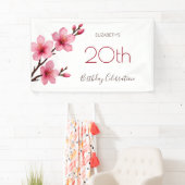 Banderoles Aquarelle Fleurs de cerisier rose blanc (En situation)