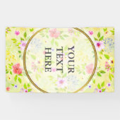 Banderoles Aquarelle Fleurs sans couture motif I + vos idées (Horizontal)