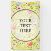 Banderoles Aquarelle Fleurs sans couture motif I + vos idées (Vertical)