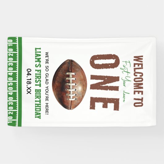 Banderoles Aquarelle Football première année en bas | Anniver (Horizontal)