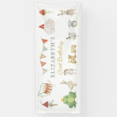 Banderoles Aquarelle Grenouille de champignons Jouets bébé An (Vertical)