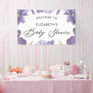 Banderoles Aquarelle Iris Floral Spring Garden Affiche de bie