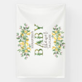 Banderoles Aquarelle Lemons Baby shower de fleurs botaniques (Verticale)