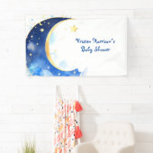 Banderoles Aquarelle Lune céleste et Baby shower des étoiles (En situation)