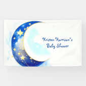 Banderoles Aquarelle Lune et Baby shower étoiles (Horizontal)