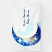 Banderoles Aquarelle Lune et Baby shower étoiles (Vertical)
