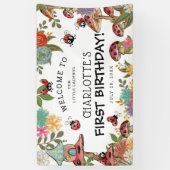 Banderoles Aquarelle magique mignonne Ladybug filles Annivers (Vertical)