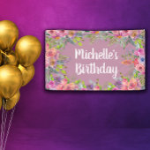 Banderoles Aquarelle mignonne rose violet couleur florale Ann