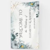 Banderoles Aquarelle Mint Roses verts (Vertical)