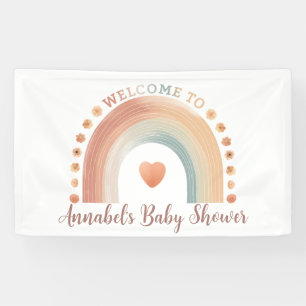 Banderoles Aquarelle moderne Boho Rainbow Baby shower Bienven
