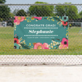 Banderoles Aquarelle moderne Floral Graduation Party (En situation)