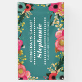 Banderoles Aquarelle moderne Floral Graduation Party (Vertical)