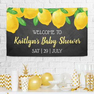 Banderoles Aquarelle moderne Lemon Tree Baby shower Bienvenue