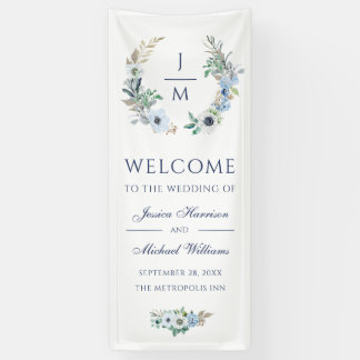 Banderoles Aquarelle Monogramme Élégant Mariage de couronne f