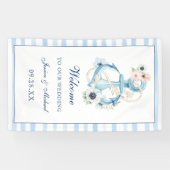 Banderoles Aquarelle Nautique Ancre Florale Plage Mariage (Horizontal)