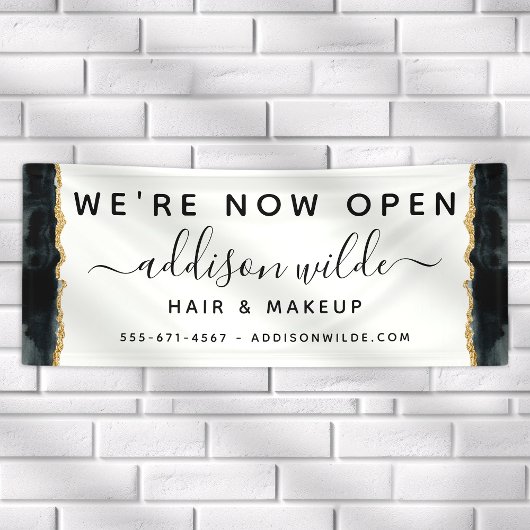 Banderoles Aquarelle Noir Et Or