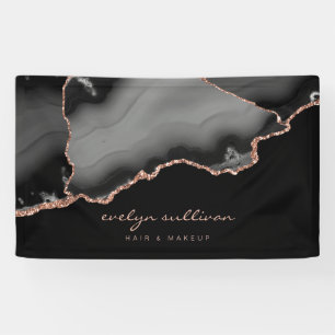 Banderoles aquarelle noire agate