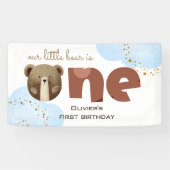 Banderoles Aquarelle notre petit ours est un bébé anniversair (Horizontal)