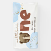 Banderoles Aquarelle notre petit ours est un bébé anniversair (Verticale)