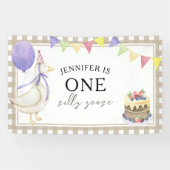 Banderoles Aquarelle Oie 1er anniversaire Bienvenue (Horizontal)